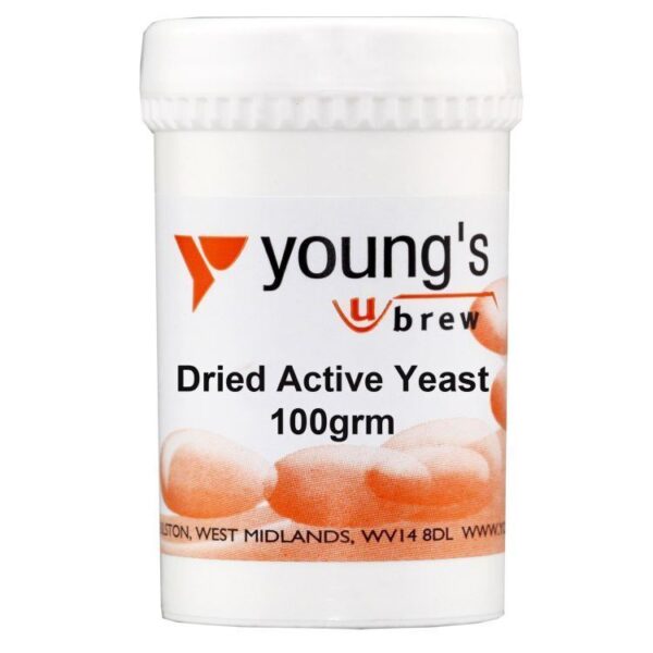 YOUNG'S Dried Active Yeast - 100g Resealable Tub - For Beer & Winemaking